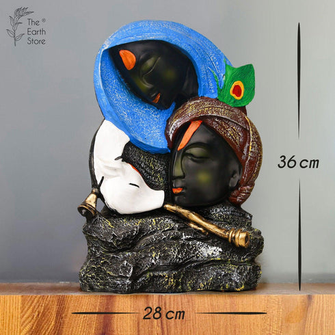 Abstract Textured Radha Krishna Statue - The Earth Store - God Statue